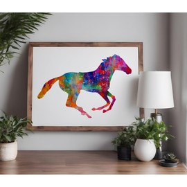 Running Horse Stencil Template Reusable for Painting on Walls, Wood, Arts and Crafts (551) - 5.5 x 8.5 Inches