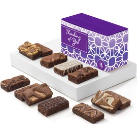 Fairytale Brownies Thinking of You Sprite Dozen Individually Wrapped Gourmet Chocolate Food Gift Basket for Sympathy Good Luck or All-Occasion - 3 Inch x 1.5 Inch Snack-Size Brownies - 12 Pieces - Item HT212