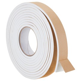 BENECREAT 16.4Ft Self Adhesive Foam Strip, 1.2"(W) x 6mm(T) Foam Insulation Tape Self Adhesive High Density Weather Strip Seal for Window, Door Car, Turck, Air Conditioner, White