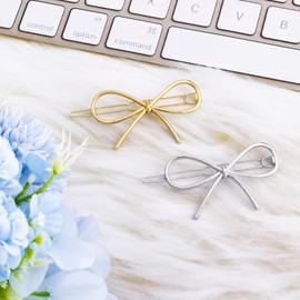PLwelth Metal Bow Hair Clips for Women Girls Gold Bow Hair Pins Cute Bow Hair Barrettes Non Slip Sliver Hair Clips for Thin Thick Long Short Hair Trendy Hair Accessories for Party Decoration