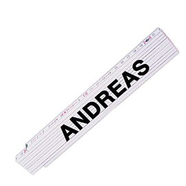 Folding ruler with name Andreas for men, high-quality brand metre, link scale printed with name, many names to choose from