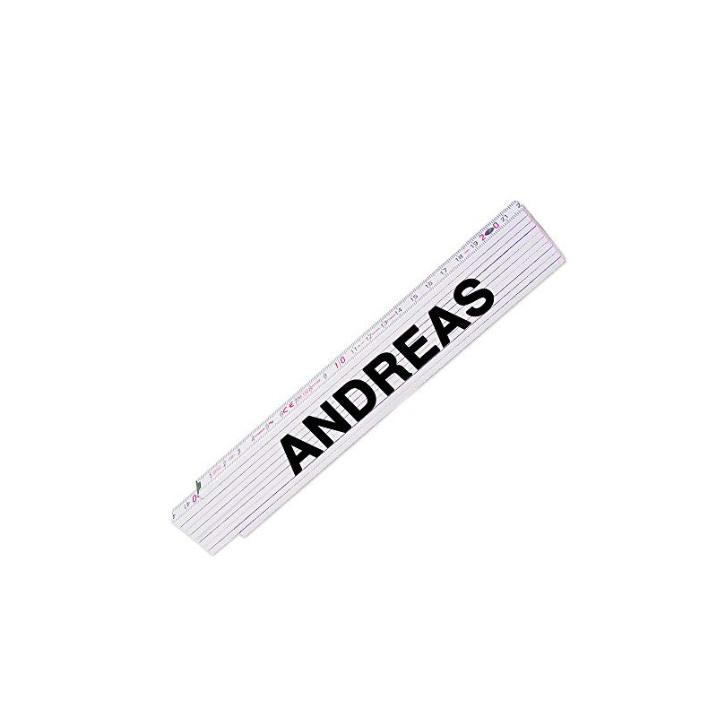 Folding ruler with name Andreas for men, high-quality brand metre,
