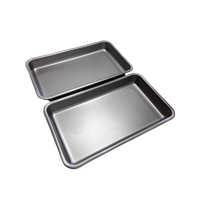 2X 33cm Baking Oven Roasting Trays, Superior Double Coated Non