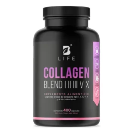 Mezcla De Colágenos Tipo I, Ii, Iii, V Y X 400 Cáps B Life Sabor Sin sabor