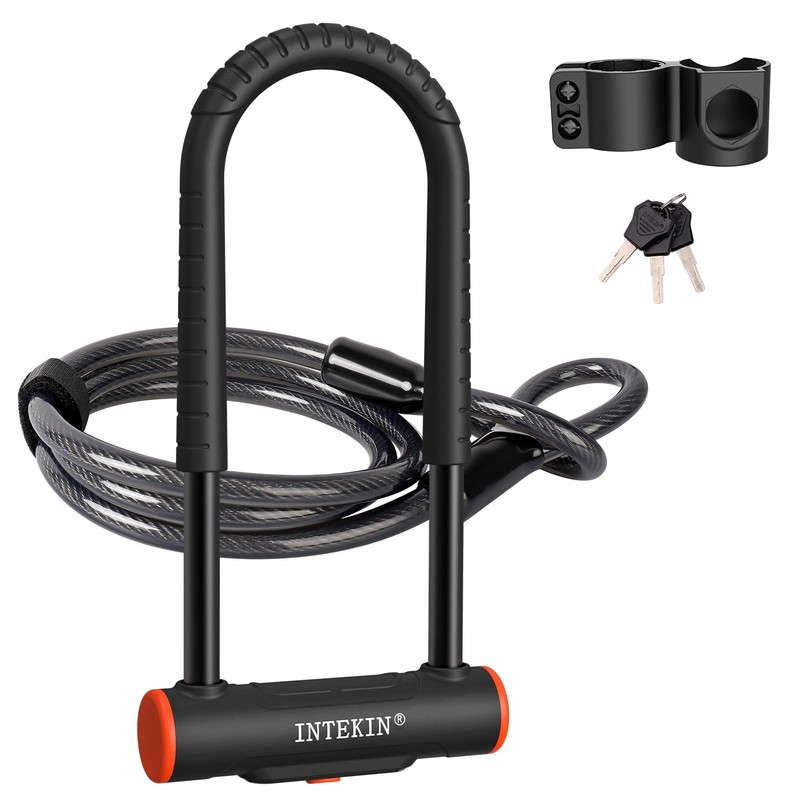 INTEKIN Bike U Lock Heavy Duty Bike Lock Bicycle Lock,
