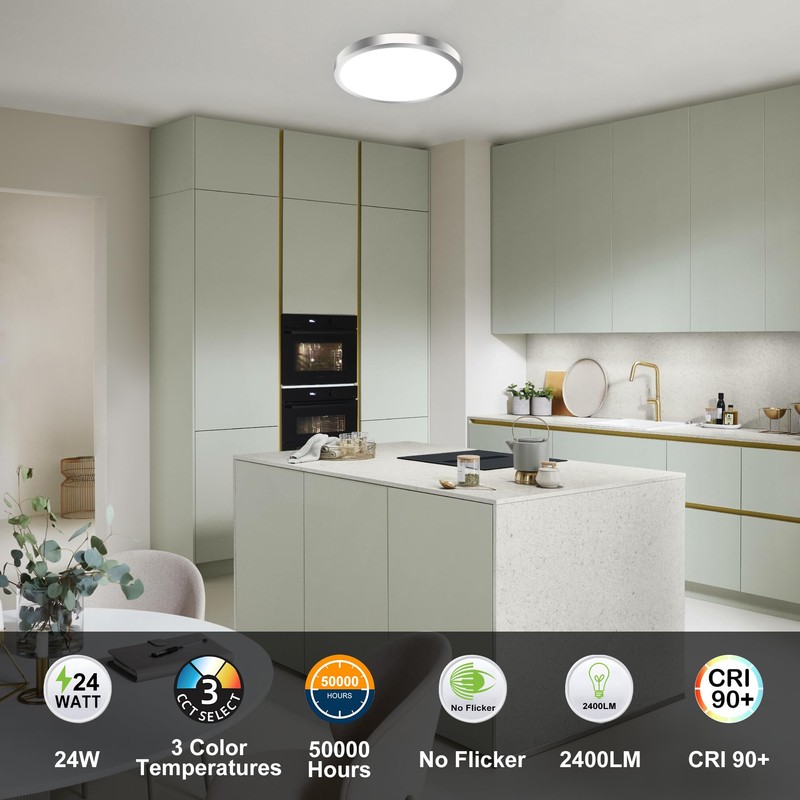 hykolity 12 Inch Selectable CCT LED Round Flat Panel Light,