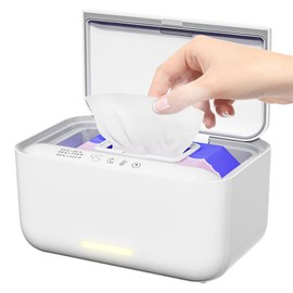jjojcll Wipe Warmer,Baby Wipe Warmer Dispenser,Large Capacity Wipe Holder Box Container with Night Light,Adjustable Temperature Display,No Need Water and Sponge,Fast Heating (Off white)