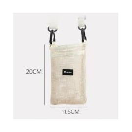 Bottle Cover Water Bottle Holder Mesh Cooler Pouch with Shoulder Strap 20cm x 11.5cm Gray Navy, gray