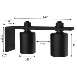 SongYung 2" Gate Roller Guide with L-Bracket, Universal Adjustable Gate Guide Roller,Sliding Gate Rollers,Heavy Duty Sliding Gate Kit for Door Hardware and Sliding Gates