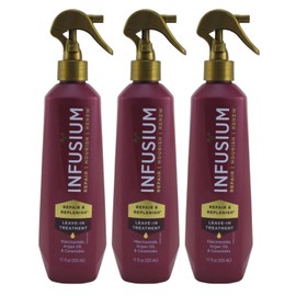 INFUSIUM LEAVE-IN TREATMENT Repair & Replenish, Nourish, Renew Spray with Niacinamide, Argan Oil, Ceramides, 11 FL OZ (3 Pack)