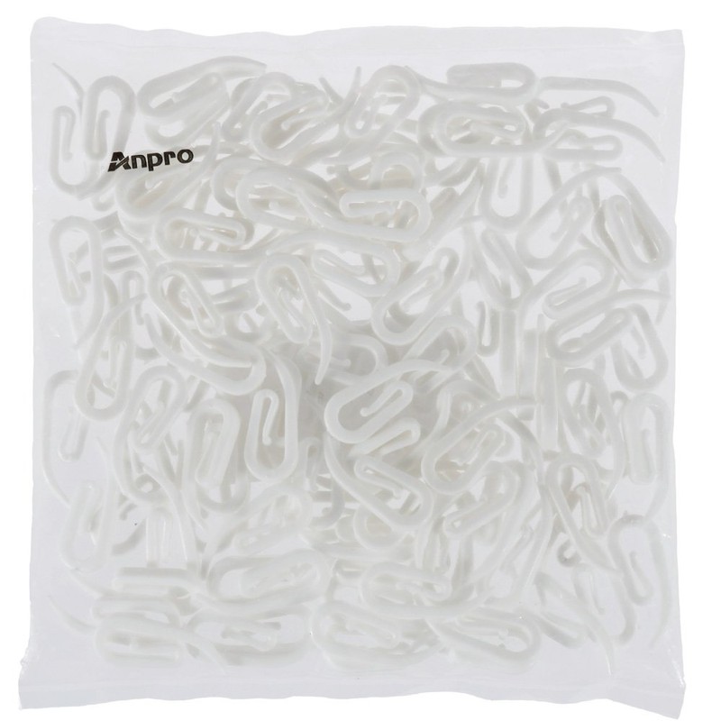 Anpro Pack of 120 Plastic Curtain Hooks White 2.8 x