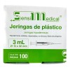 Sensi Medical 100 Jeringas Hipodermicas Con Aguja 3 Ml Sensimedical