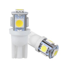 SCUARI 2PCS Car License Plate Light Bulbs,Car Accessories Tag Light Bulb,168 T10 2825 5SMD LED Bulbs 5050 Chips 6000K White,Suitable for 12V Parking Lights,Automotive Ceiling Lights