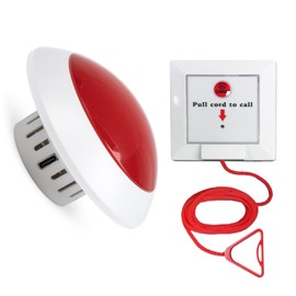 Disabled Person Toilet Alarm Bathroom Notice Kit SOS Safety Button Emergency Medical Alert System for Elderly Patient in Hospitals Nurse Call Seniors Toilet Pull Cord Life Alarm with Call Light System