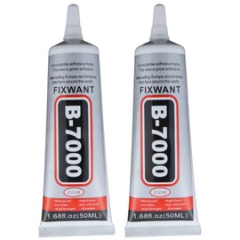 FIXWANT B-7000 Clear Glue for Rhinestones Crafts, Clothes Shoes Fabric, B7000 High Viscosity Glues for Cell Phone Screen Repair Jewelry Stone Metal Nail Art Glass (2 x 50ML/1.68fl.oz)