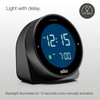 Braun Digital Alarm Clock with Snooze, Negative LCD Display, Rotating