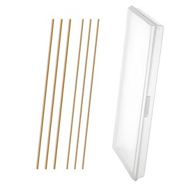 Wukesong 6PCS Brass Rods, Length 25cm(10’), 2 diameters 3mm(1/8 inch) 4mm(5/32 inch) Round Brass Rod for Crafts DIY Model Garden Repairs