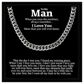 Gift for My Man Necklace Gift For Boyfriend Cuban Chain Necklace for Him Gift For Him Gift From Girlfriend Birthday Gift For Husband
