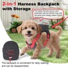 Dog Backpack Harness for Small and Medium Dogs, Adjustable Lightweight