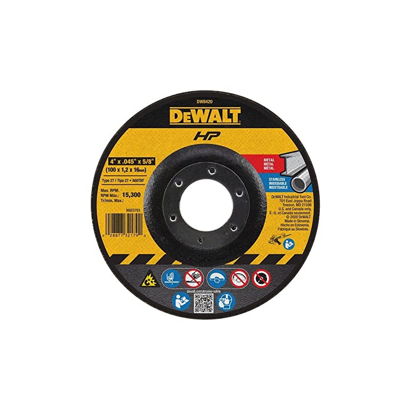DeWalt DW8420 4" x .045" x 5/8" Thin Cutting Wheel
