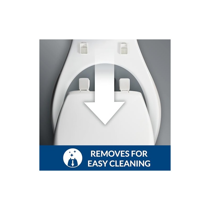 CHURCH Toilet Seat, Easy Clean Hinges Release for Deep Cleans,