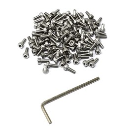 iexcell 100 Pcs M3 x 8mm Thread Pitch 0.5 mm Stainless Steel 304 Hex Socket Head Cap Screws Bolts Kit