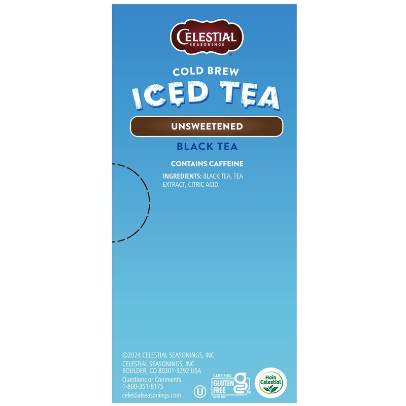Celestial Seasonings Cold Brew Unsweetened Black Tea Iced 18 tea