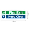 Pack of 3 Fire Exit Sign Fire Exit Keep Clear