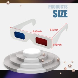 QIANCAIWANG 15 Pack 3D Paper Glasses for Movies, Blue and Red 3D Cardboard Glasses for TV, Films (15)