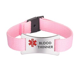 mnmoom Medical alert bracelets for women men Sports Easy-to-wear canvas medical bracelets adjustable 5-8 inch, Large, no gemstone