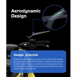 Universal Motorcycle Mirrors,Adjustable 360° Rotating Stealth Wind Wing Side Mirrors Fits For 390 Duke Honda Yamaha Suzuki Kawasaki Z400 Z650 Z900 Etc.(8mm, 10mm)