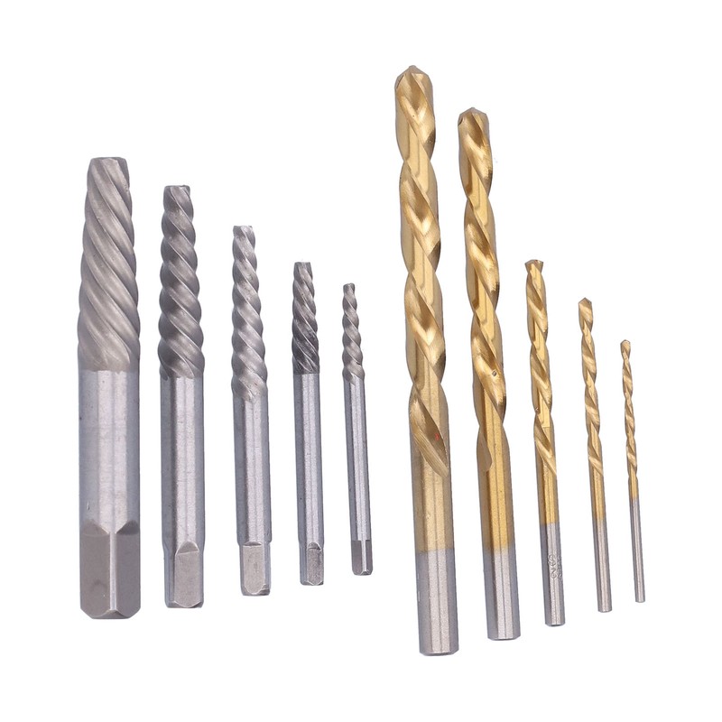 10Pcs Screw Extractor Drill Bit 4241 HSS Left Hand Damaged