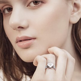 925 Sterling Silver Celtic Knot Heart Paw Print Urn for Ashes Memorial Cremation Jewelry Dog Cat Claw Urn Finger Ring for Women Gift for Pet Lovers, Sterling Silver, No Gemstone