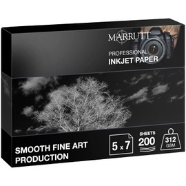 Marrutt 312gsm Smooth Fine Art Production Inkjet Photo Paper (5" x 7" - 200 Sheets)