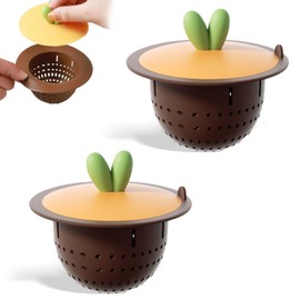 2-Pack Kitchen Sink Strainers, Compatible with Most Sink Drain Baskets, 4.1 Inch Diameter Kitchen Sink Filters (Brown)