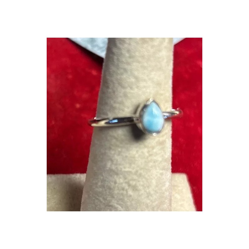 Natural Creations Sterling silver stackable ring size 5 Larimar