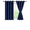 DWCN 100% Blackout Curtains 45 Inches Long with Black Liner,