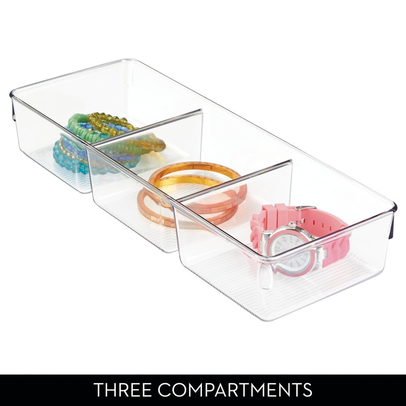 iDesign 3-Section Drawer Organizer for Kitchen, Bathroom, and Desk Drawers