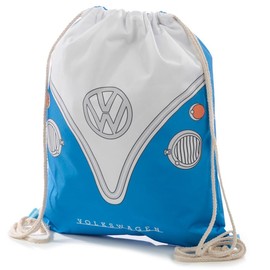 Puckator Volkswagen VW T1 Camper Bus Blue Drawstring Bag - Swimming Bag - Drawstring Bags For Kids - Gym Pe Bag - Festival Bags For Women - Gymnastics Bag - String Sport Bag - Backpack Yoga Equipment