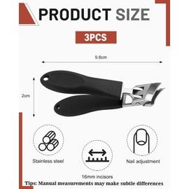 CULEB 2 Stück Schräger Nagelknipser mit Farbig Polierfeile,Gebogene Abgeschrägter Nagelknipser,No Splash Nagelknipsers,Zehennagelknipser mit Breiter Öffnung,Nagelpflegeset Ergonomie