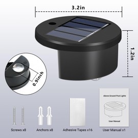8 Pack Solar Pool Lights, Pool Lights for Above Ground Pools, Pool Lights Solar Powered with 5 Color Mode, Swimming Pool Accessories for Inground for Fence, Deck, Wall, Backyard Family Night Decor