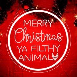 Merry Christmas Neon Sign for Wall Decor,Christmas LED Sign Light,Christmas Led Light for Christmas Party,Bedroom Wedding,Bar,Christmas Decor,Size 12.6 * 12.6 inch(D258)