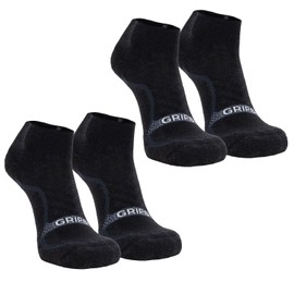 GRIP6 Wool Ankle Socks - Pack of 2 Medium Merino Wool Socks Made in the USA - Lightweight Wool Hiking Socks - Warm Ankle Socks for Men and Women - Cold Weather Gear (Everyday Black)