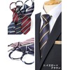 M.H.A.style One-Touch Necktie with Dimples, Striped, No Tie Tie, Easy
