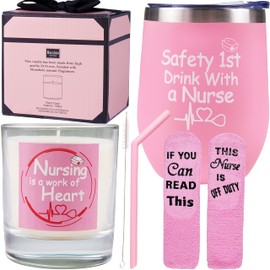EBE EmmasbyEmma Nurse Gifts for Women, Gifts for Nurses, Safety First Drink With a Nurse, Nurse Cup, Nursing Tumbler, Nurses Gifts for Graduation, Gift for Nurse, Nurses Gifts, Nurse Mug