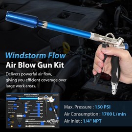 FIRSTINFO TOOLS FIT YOUR NEEDS A18569KUS Adjustable Air Flow | Two-Way Taiwan Air Blow Gun Windstorm Master Kit