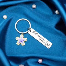 ICHRATI Christian Gifts for Women Religious Best Inspirational Baptism First Communion Gift for Girls Womens Adults Meaningful Jesus Catholic Scripture Bible Verse Psalm 46:5 Faith Keychain