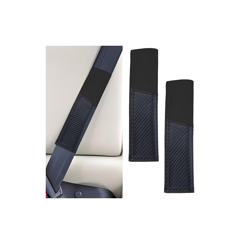 Carbon Fiber Car Seat Belt Cover Pad - 2 Pack