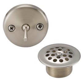 Designers Impressions 615618 Satin Nickel Bath Tub Bathtub Trip Lever Drain and Overflow Trim Kit