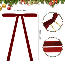 30 Pcs Velvet Christmas Tree Bows Door Garland Decor Vintage Wreath Bow (3/8'' Wide, 5 * 7 inch)